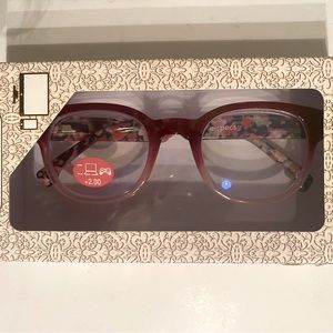 COPY - E Specs Blue Light Readers in Demi Pink +2.00